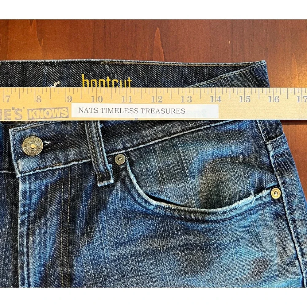7 For All Mankind Bootcut Jeans Mens‎ 32x29 Dark Distressed Faded Stretch